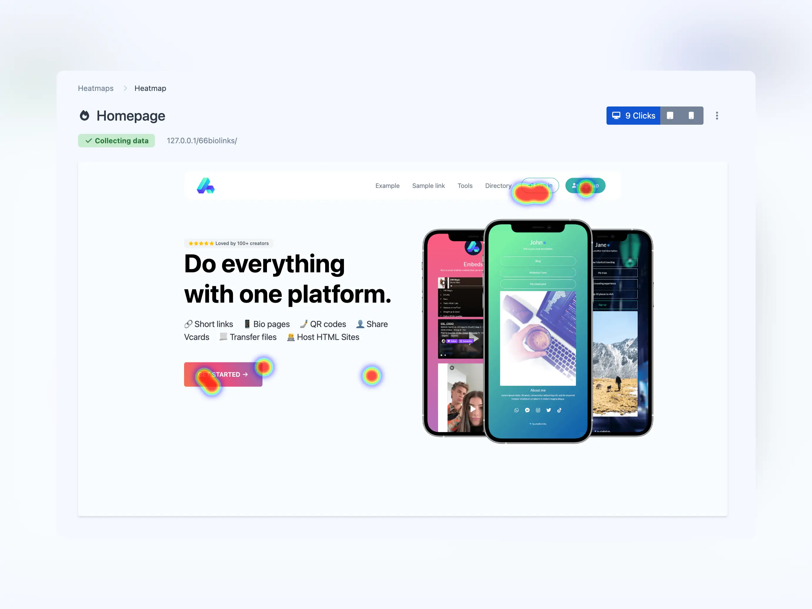 Privacy friendly heatmaps showing click patterns and user behavior visualization